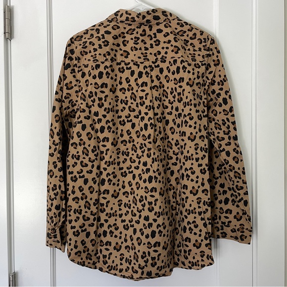 J. Crew Factory Leopard Print Popover Top - Picture 4 of 5